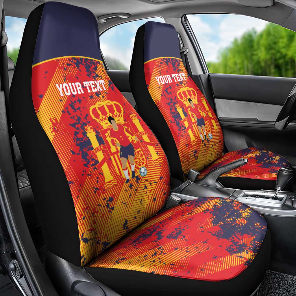Spain 2026 Football Custom Car Seat Cover Espana La Roja Grunge Style