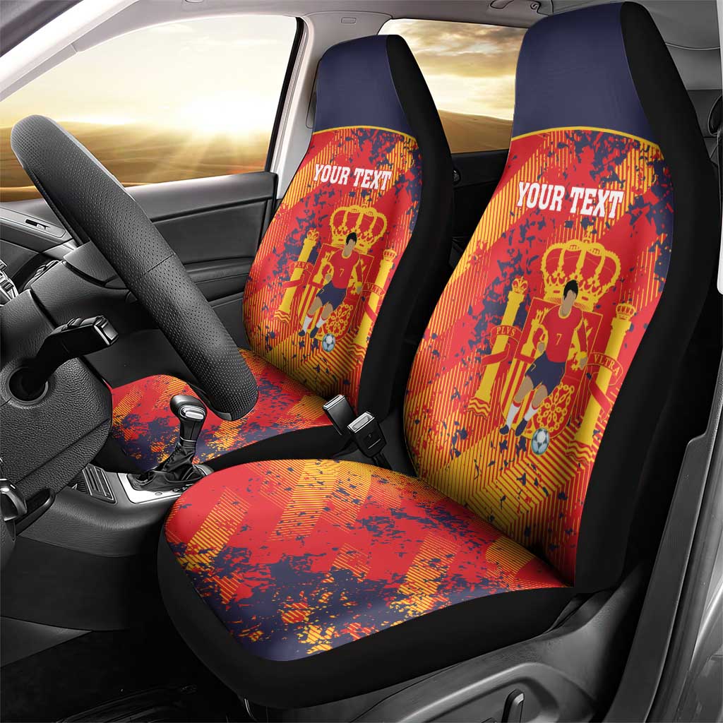 Spain 2026 Football Custom Car Seat Cover Espana La Roja Grunge Style