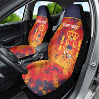 Spain 2026 Football Custom Car Seat Cover Espana La Roja Grunge Style