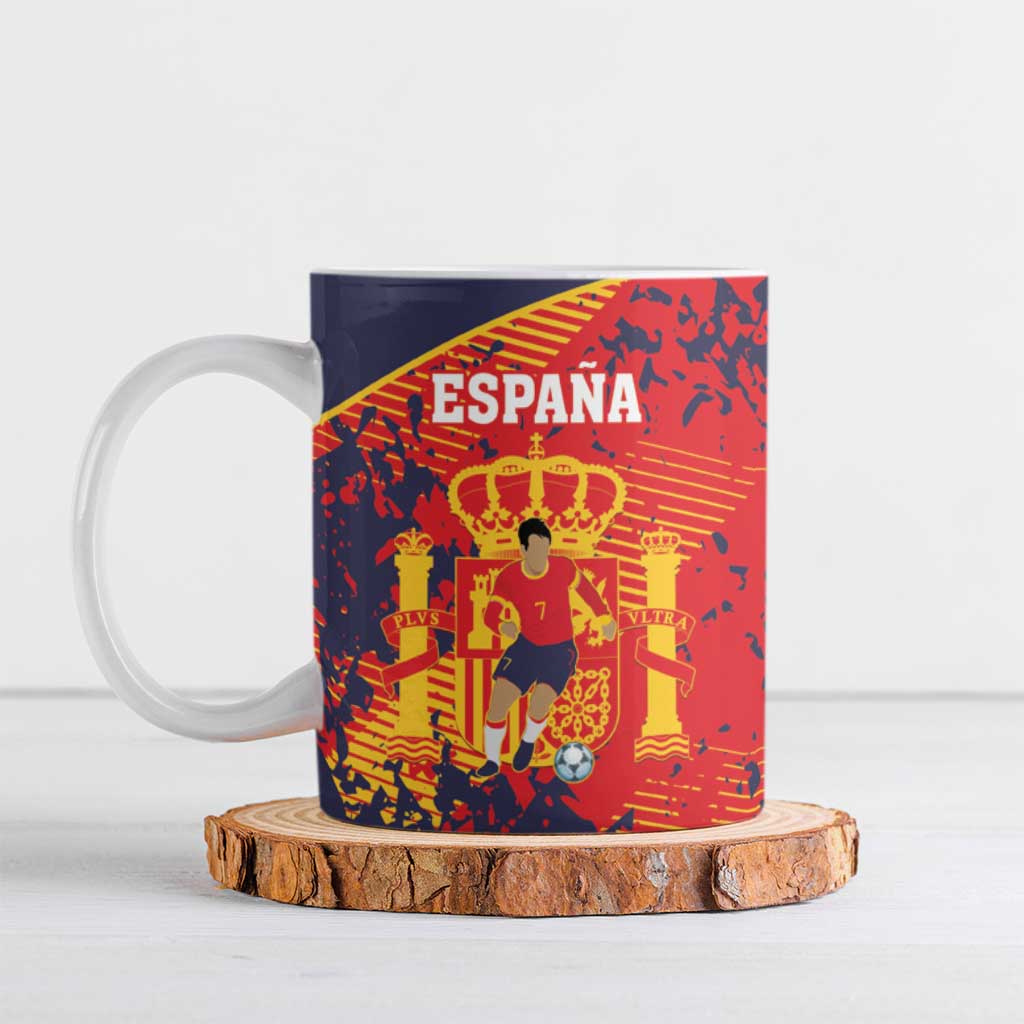 Spain 2026 Football Custom Ceramic Mug Espana La Roja Grunge Style