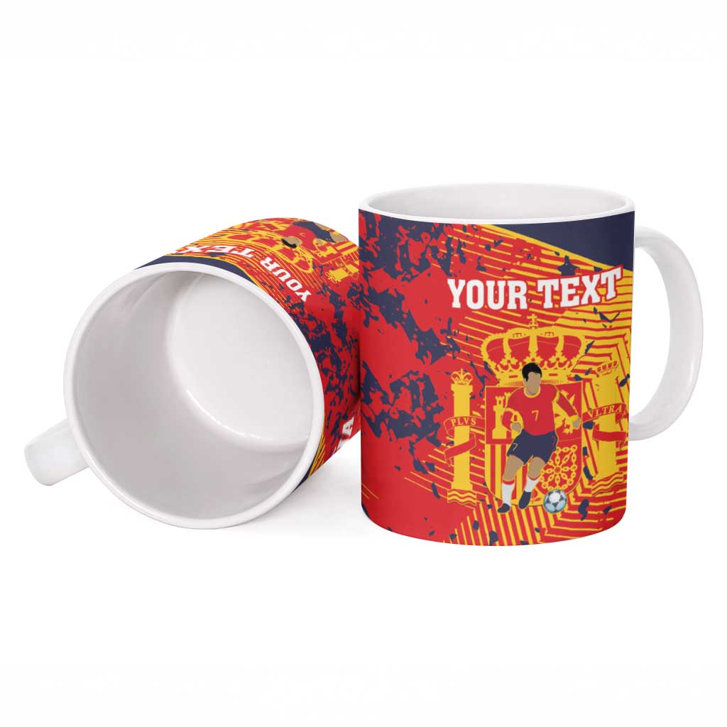 Spain 2026 Football Custom Ceramic Mug Espana La Roja Grunge Style