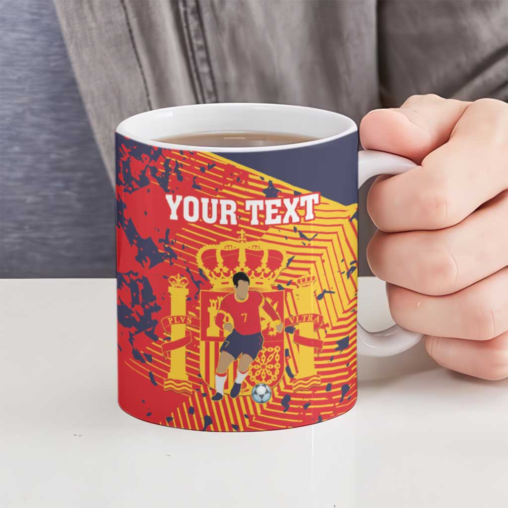 Spain 2026 Football Custom Ceramic Mug Espana La Roja Grunge Style