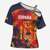 Spain 2026 Football Custom Cross Shoulder Shirt Espana La Roja Grunge Style