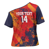 Spain 2026 Football Custom Cross Shoulder Shirt Espana La Roja Grunge Style