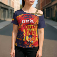 Spain 2026 Football Custom Cross Shoulder Shirt Espana La Roja Grunge Style