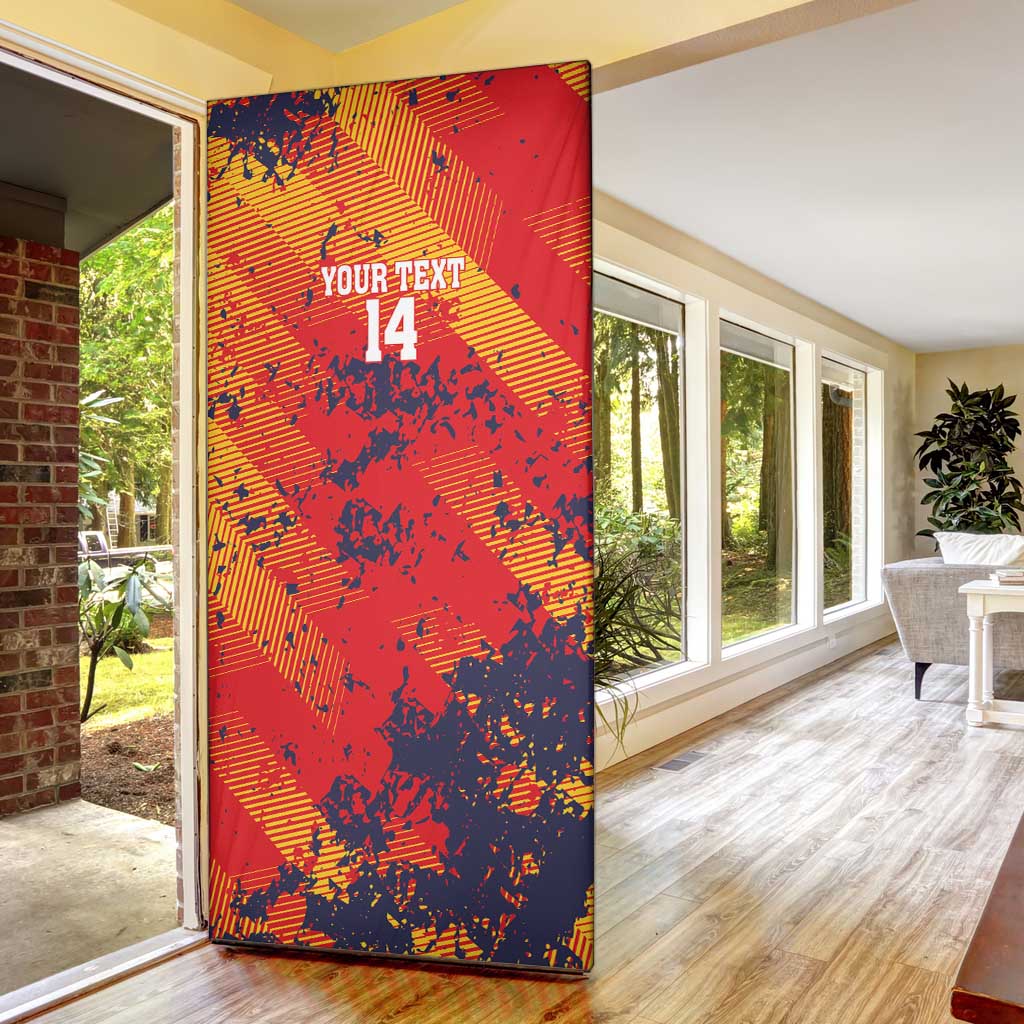 Spain 2026 Football Custom Door Cover Espana La Roja Grunge Style