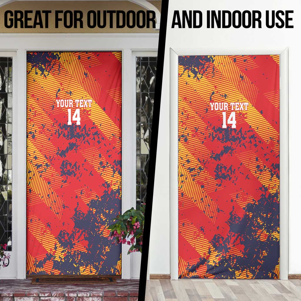 Spain 2026 Football Custom Door Cover Espana La Roja Grunge Style