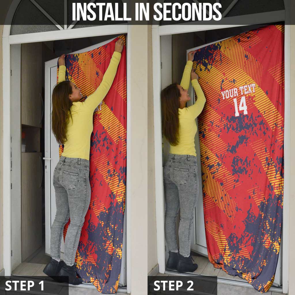 Spain 2026 Football Custom Door Cover Espana La Roja Grunge Style