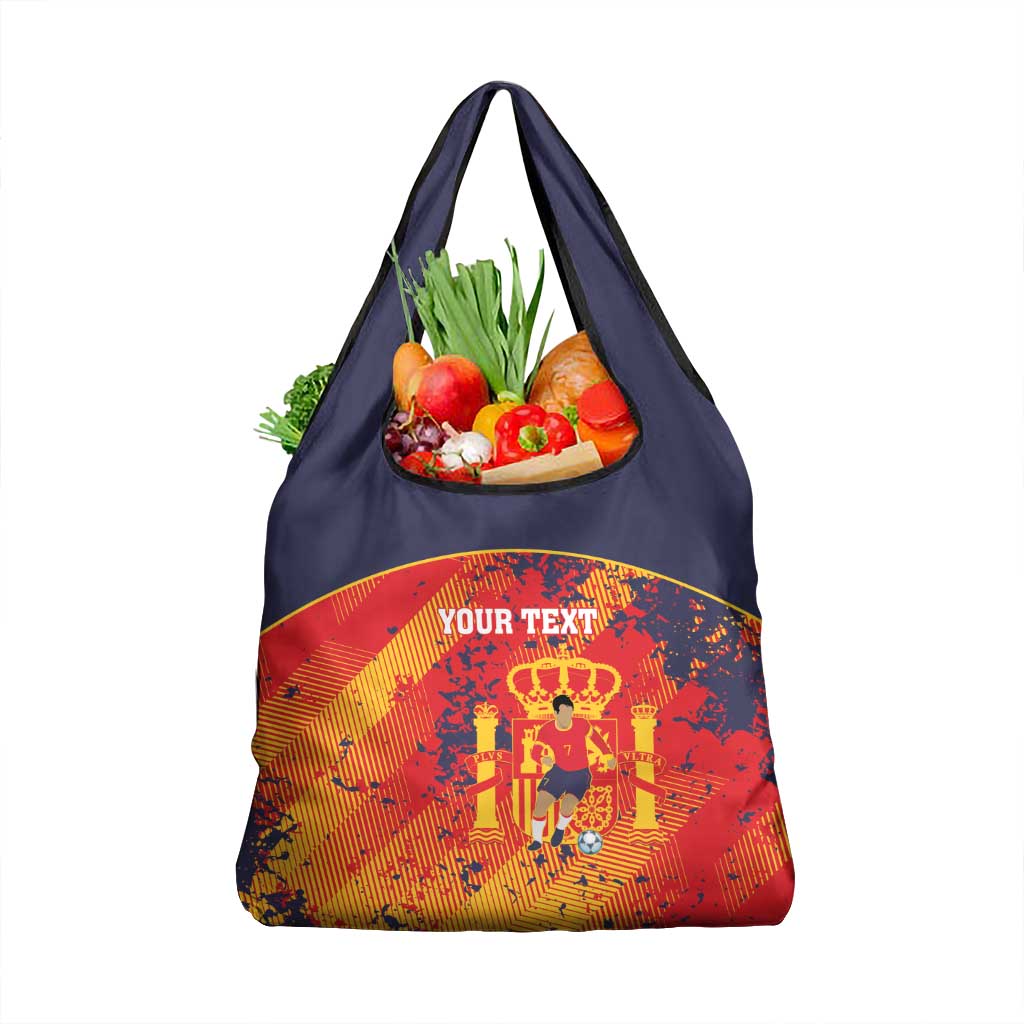 Spain 2026 Football Custom Grocery Bag Espana La Roja Grunge Style