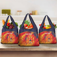 Spain 2026 Football Custom Grocery Bag Espana La Roja Grunge Style