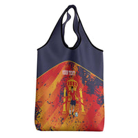 Spain 2026 Football Custom Grocery Bag Espana La Roja Grunge Style