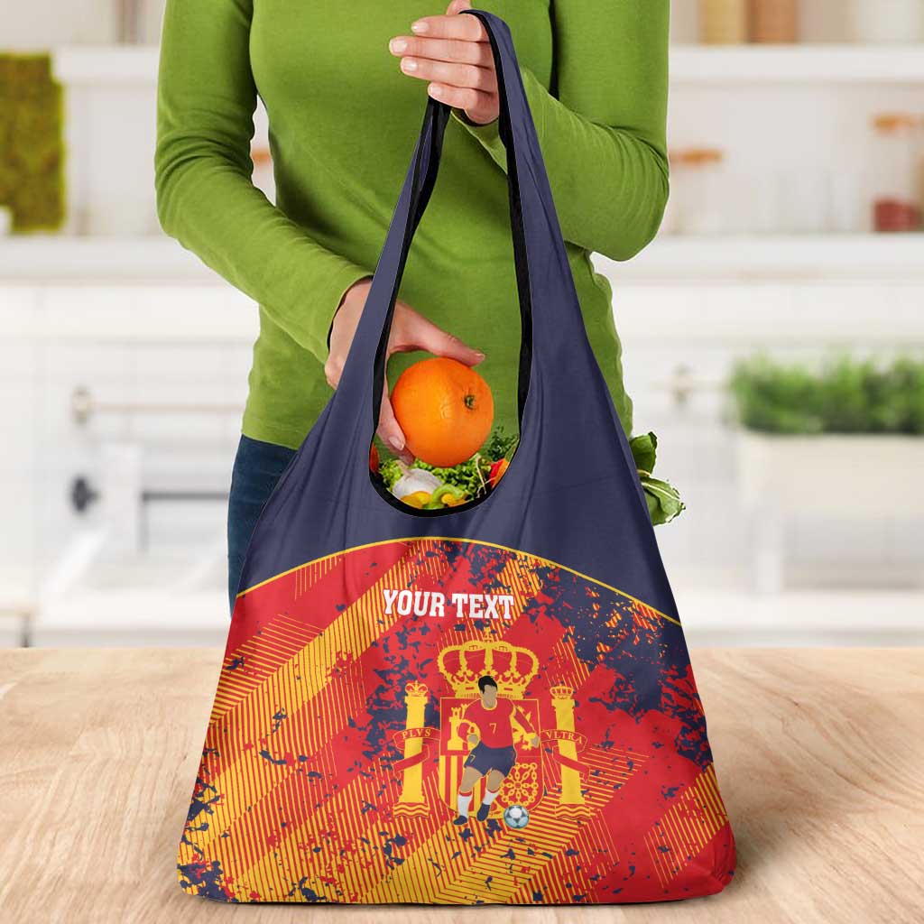 Spain 2026 Football Custom Grocery Bag Espana La Roja Grunge Style