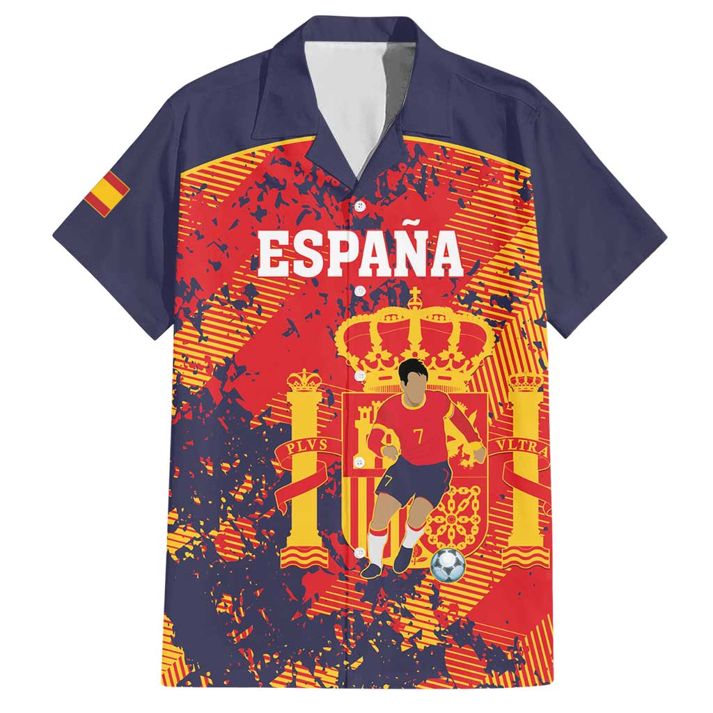 Spain 2026 Football Custom Hawaiian Shirt Espana La Roja Grunge Style