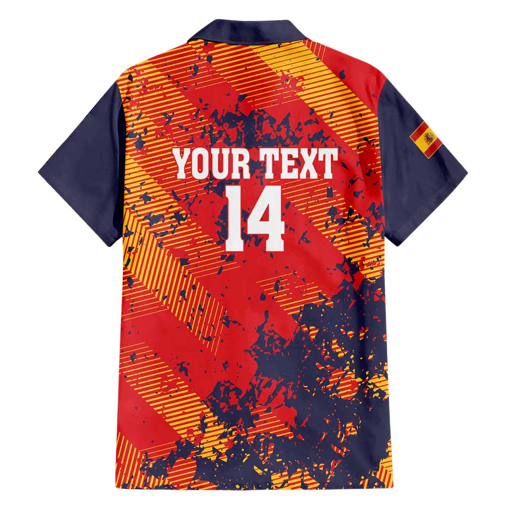 Spain 2026 Football Custom Hawaiian Shirt Espana La Roja Grunge Style