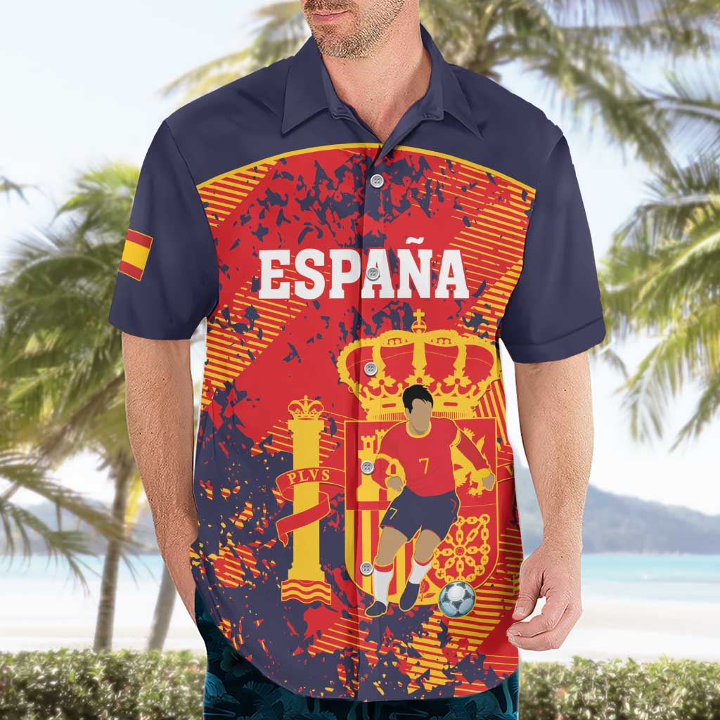 Spain 2026 Football Custom Hawaiian Shirt Espana La Roja Grunge Style