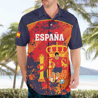 Spain 2026 Football Custom Hawaiian Shirt Espana La Roja Grunge Style
