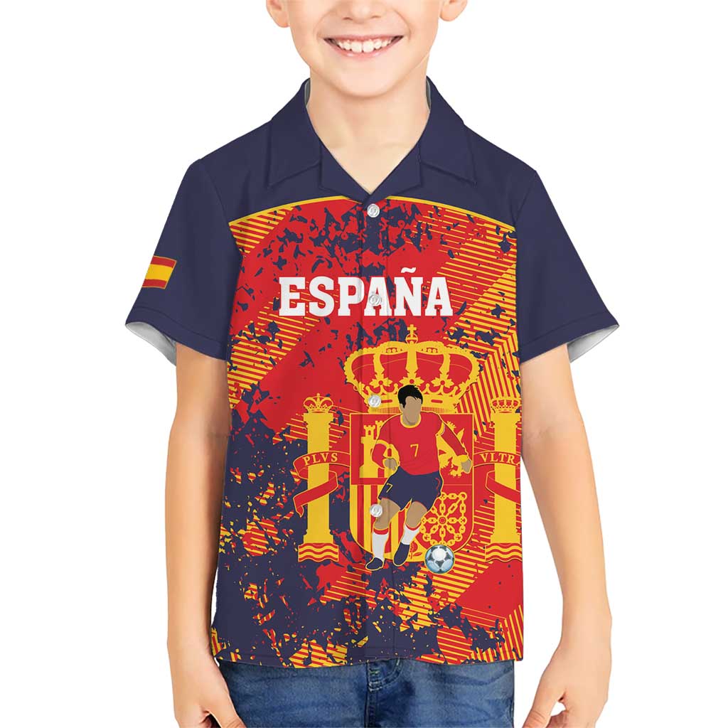 Spain 2026 Football Custom Hawaiian Shirt Espana La Roja Grunge Style