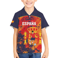 Spain 2026 Football Custom Hawaiian Shirt Espana La Roja Grunge Style