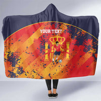 Spain 2026 Football Custom Hooded Blanket Espana La Roja Grunge Style
