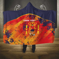 Spain 2026 Football Custom Hooded Blanket Espana La Roja Grunge Style