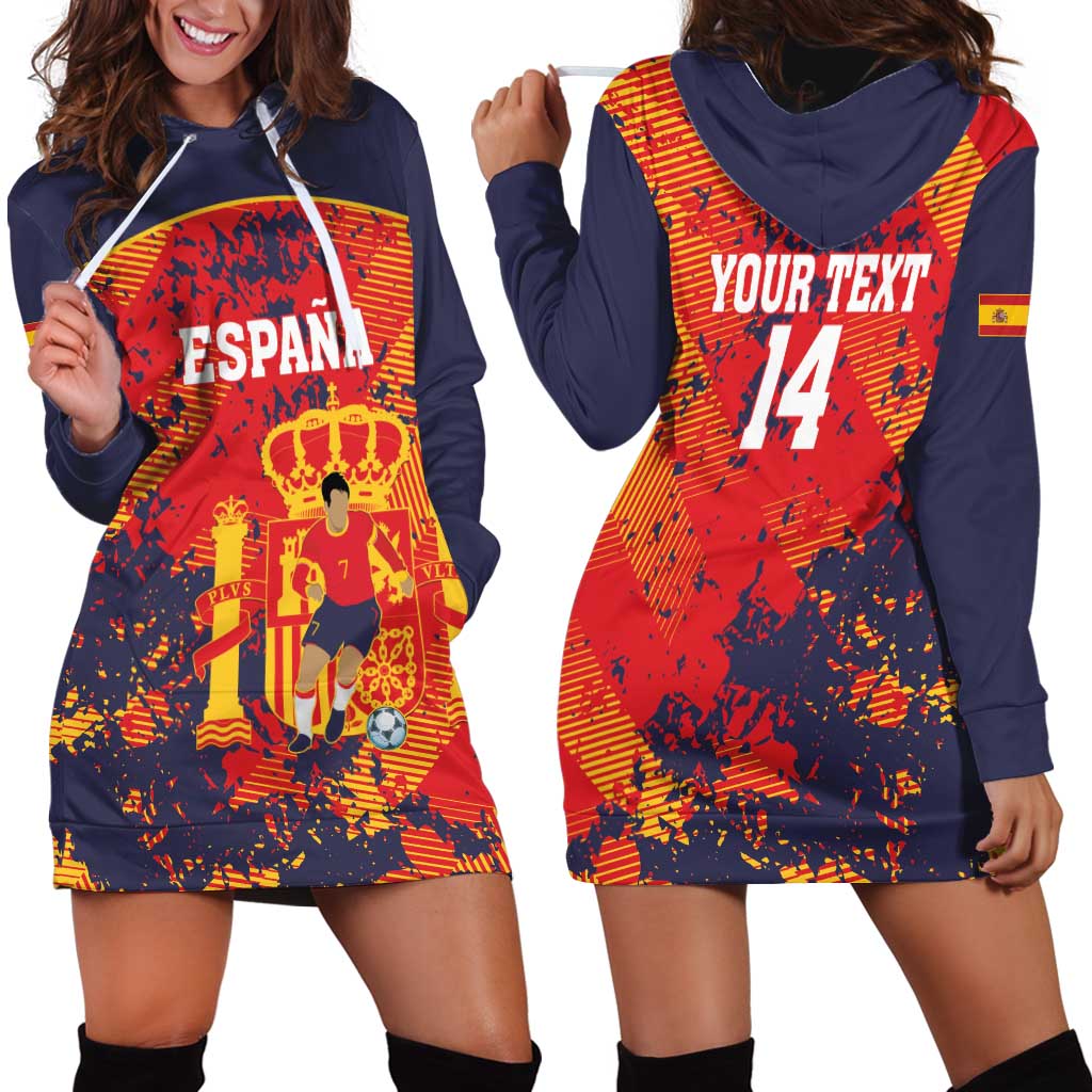 Spain 2026 Football Custom Hoodie Dress Espana La Roja Grunge Style