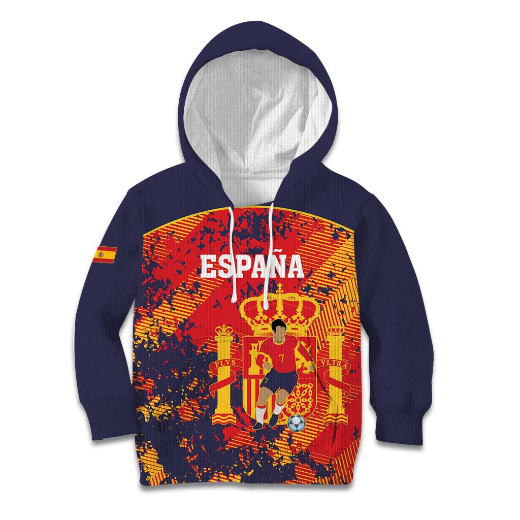Spain 2026 Football Custom Kid Hoodie Espana La Roja Grunge Style