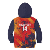 Spain 2026 Football Custom Kid Hoodie Espana La Roja Grunge Style