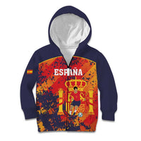 Spain 2026 Football Custom Kid Hoodie Espana La Roja Grunge Style