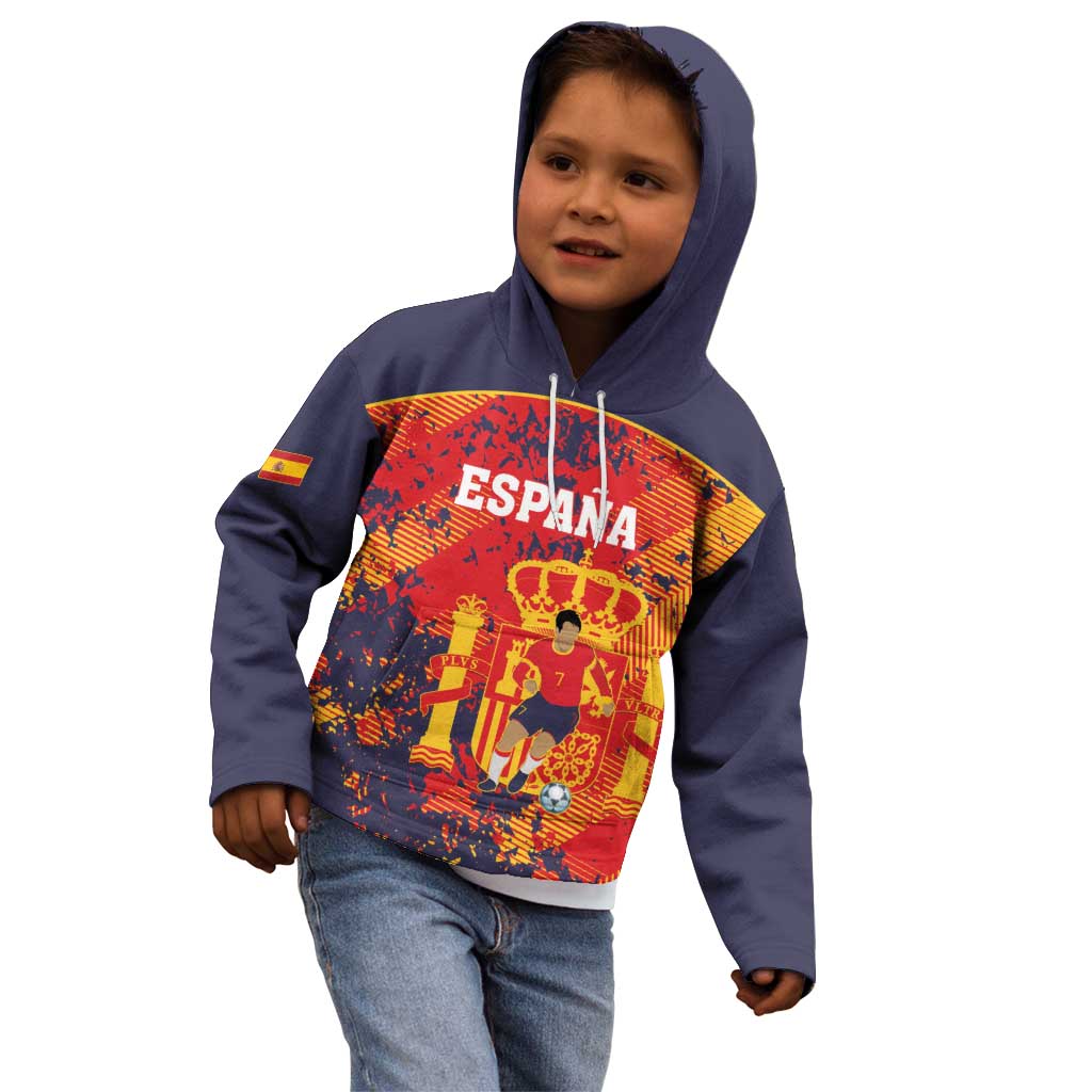 Spain 2026 Football Custom Kid Hoodie Espana La Roja Grunge Style