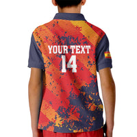 Spain 2026 Football Custom Kid Polo Shirt Espana La Roja Grunge Style