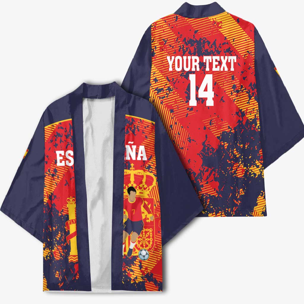 Spain 2026 Football Custom Kimono Espana La Roja Grunge Style