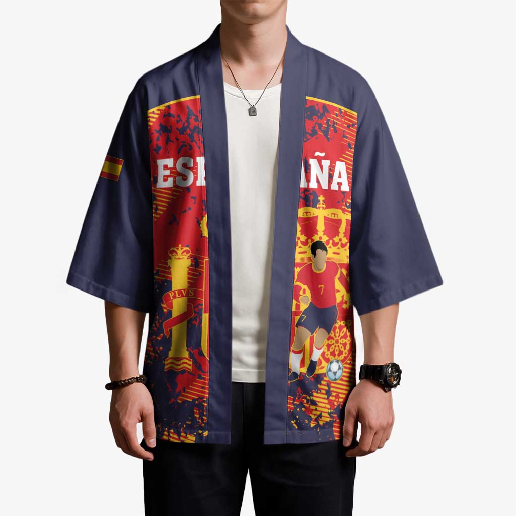 Spain 2026 Football Custom Kimono Espana La Roja Grunge Style