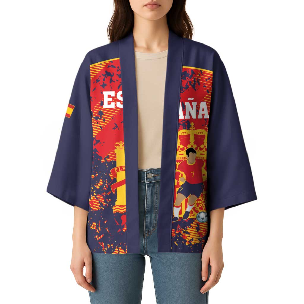 Spain 2026 Football Custom Kimono Espana La Roja Grunge Style