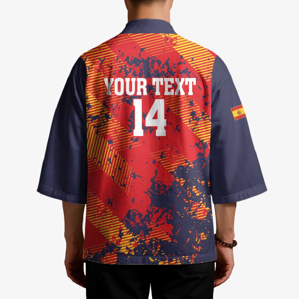 Spain 2026 Football Custom Kimono Espana La Roja Grunge Style