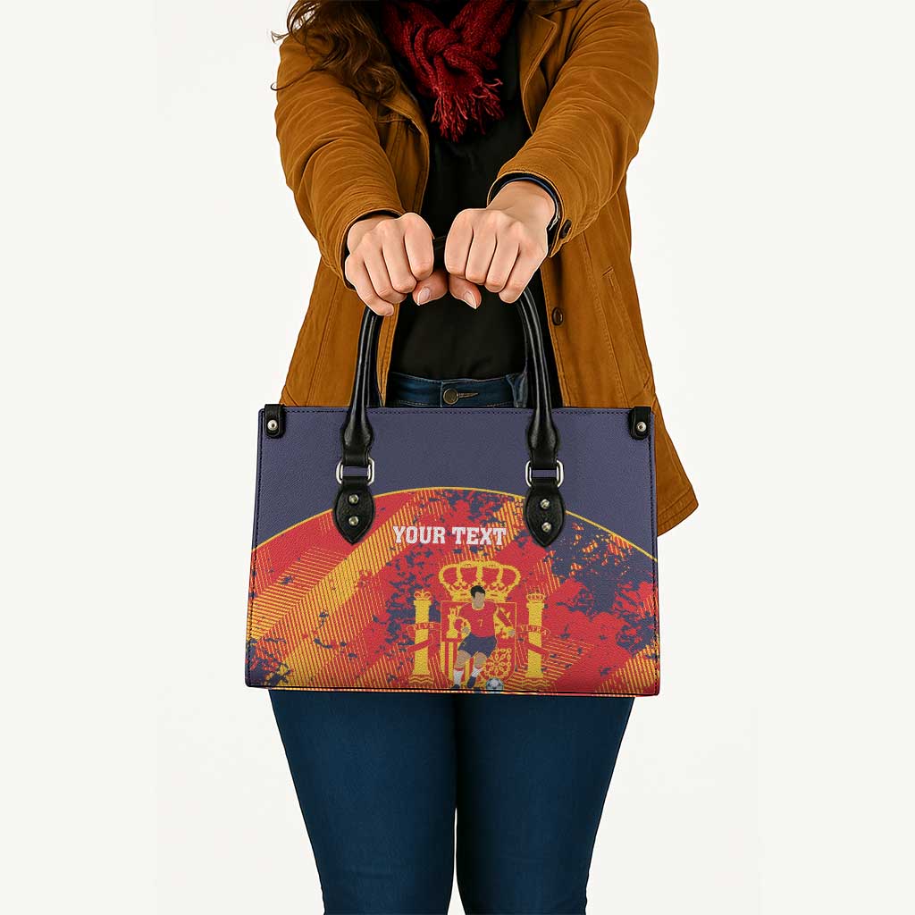 Spain 2026 Football Custom Leather Bag Espana La Roja Grunge Style