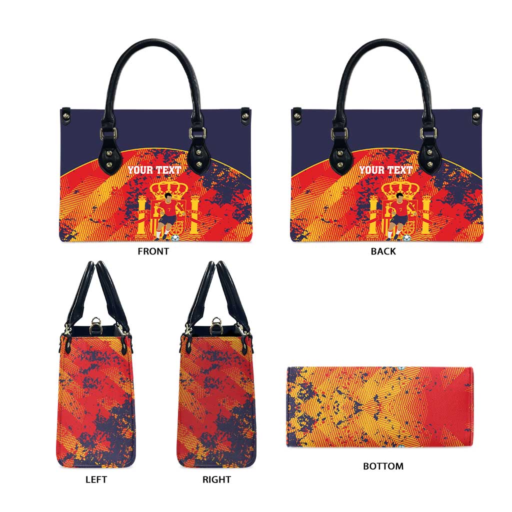 Spain 2026 Football Custom Leather Bag Espana La Roja Grunge Style
