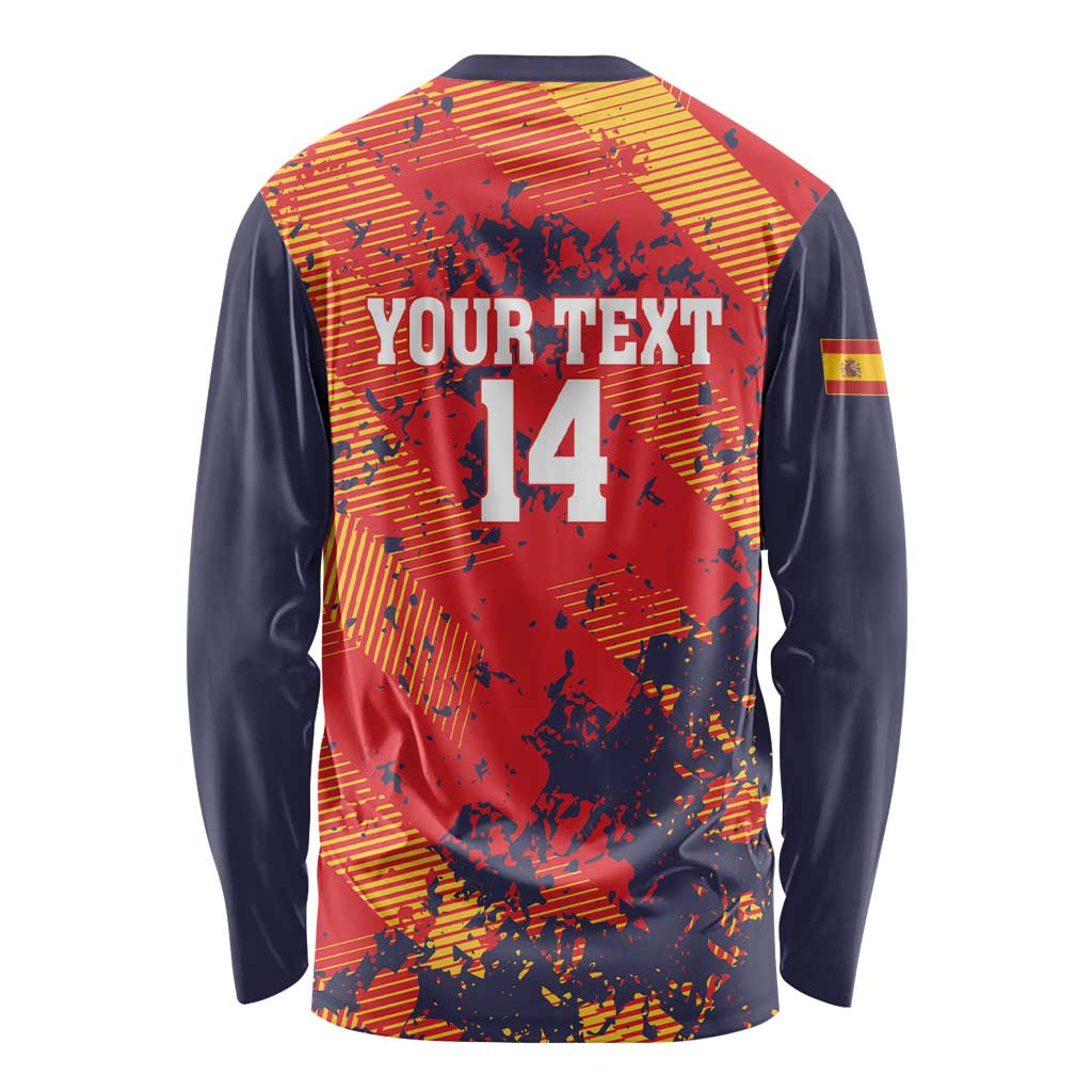 Spain 2026 Football Custom Long Sleeve Shirt Espana La Roja Grunge Style