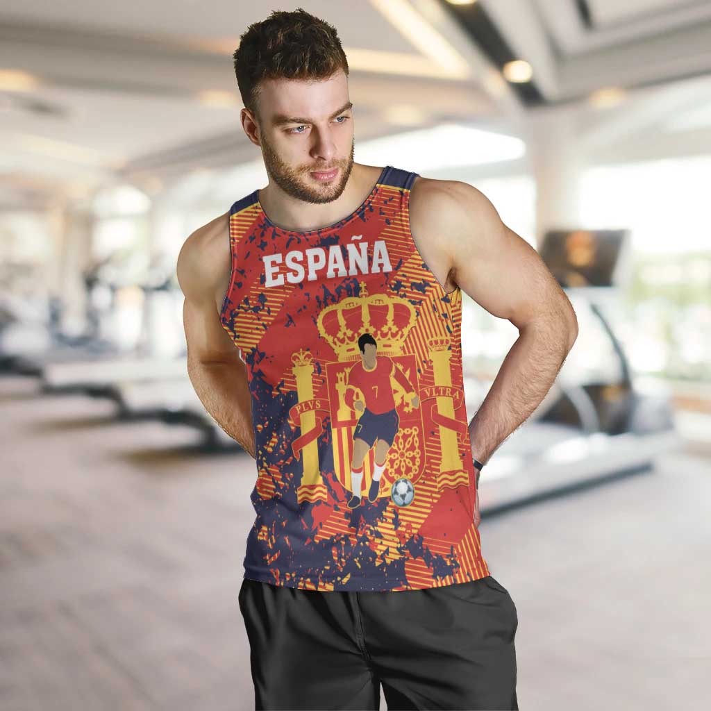 Spain 2026 Football Custom Men Tank Top Espana La Roja Grunge Style