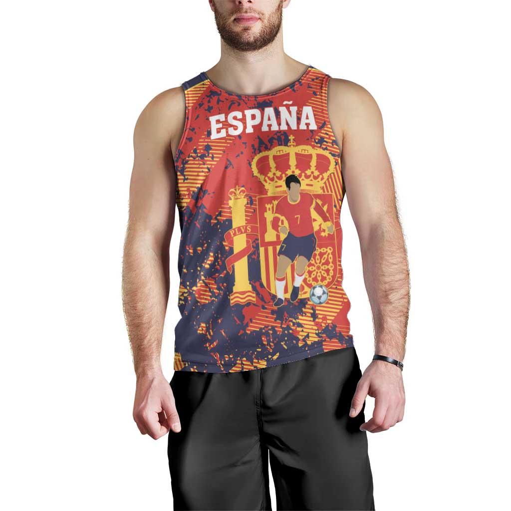 Spain 2026 Football Custom Men Tank Top Espana La Roja Grunge Style