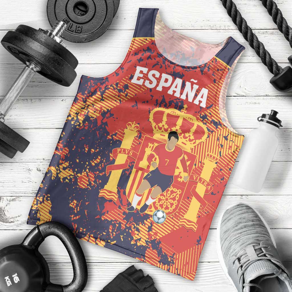 Spain 2026 Football Custom Men Tank Top Espana La Roja Grunge Style