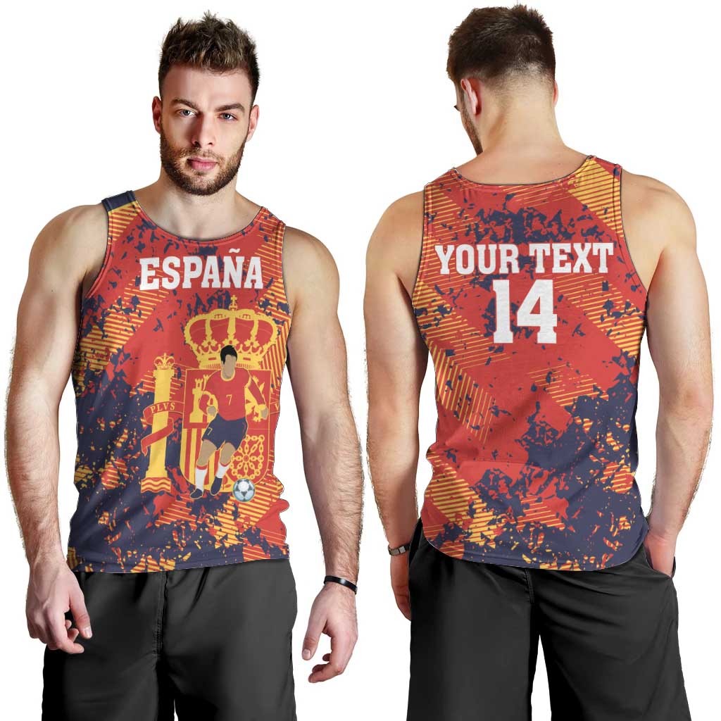 Spain 2026 Football Custom Men Tank Top Espana La Roja Grunge Style