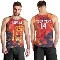 Spain 2026 Football Custom Men Tank Top Espana La Roja Grunge Style