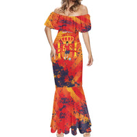 Spain 2026 Football Custom Mermaid Dress Espana La Roja Grunge Style