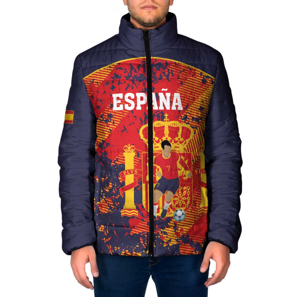 Spain 2026 Football Custom Padded Jacket Espana La Roja Grunge Style