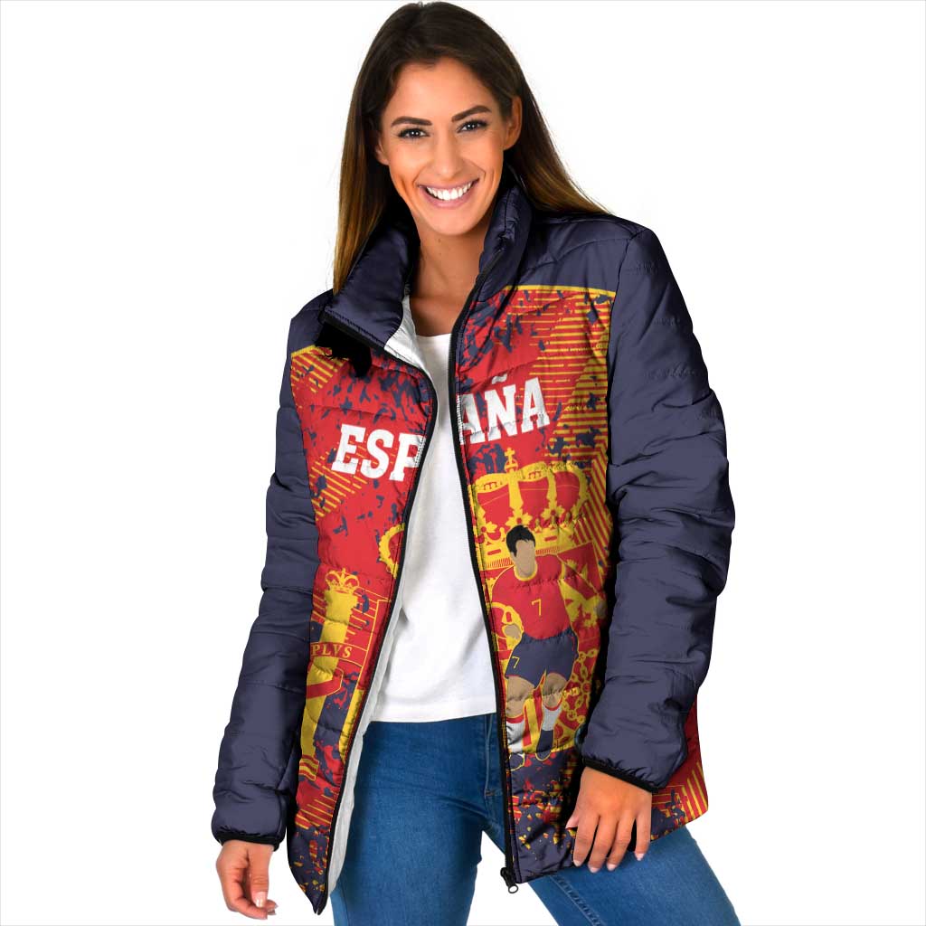 Spain 2026 Football Custom Padded Jacket Espana La Roja Grunge Style
