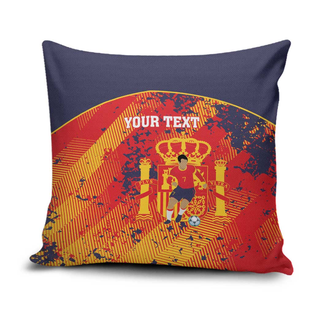 Spain 2026 Football Custom Pillow Cover Espana La Roja Grunge Style