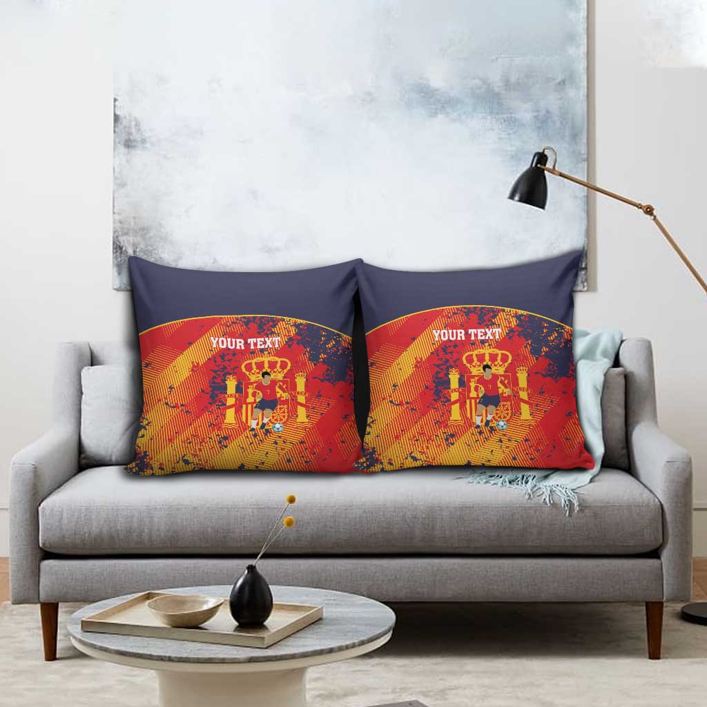 Spain 2026 Football Custom Pillow Cover Espana La Roja Grunge Style