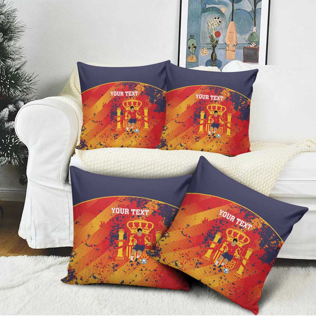 Spain 2026 Football Custom Pillow Cover Espana La Roja Grunge Style