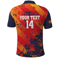 Spain 2026 Football Custom Polo Shirt Espana La Roja Grunge Style