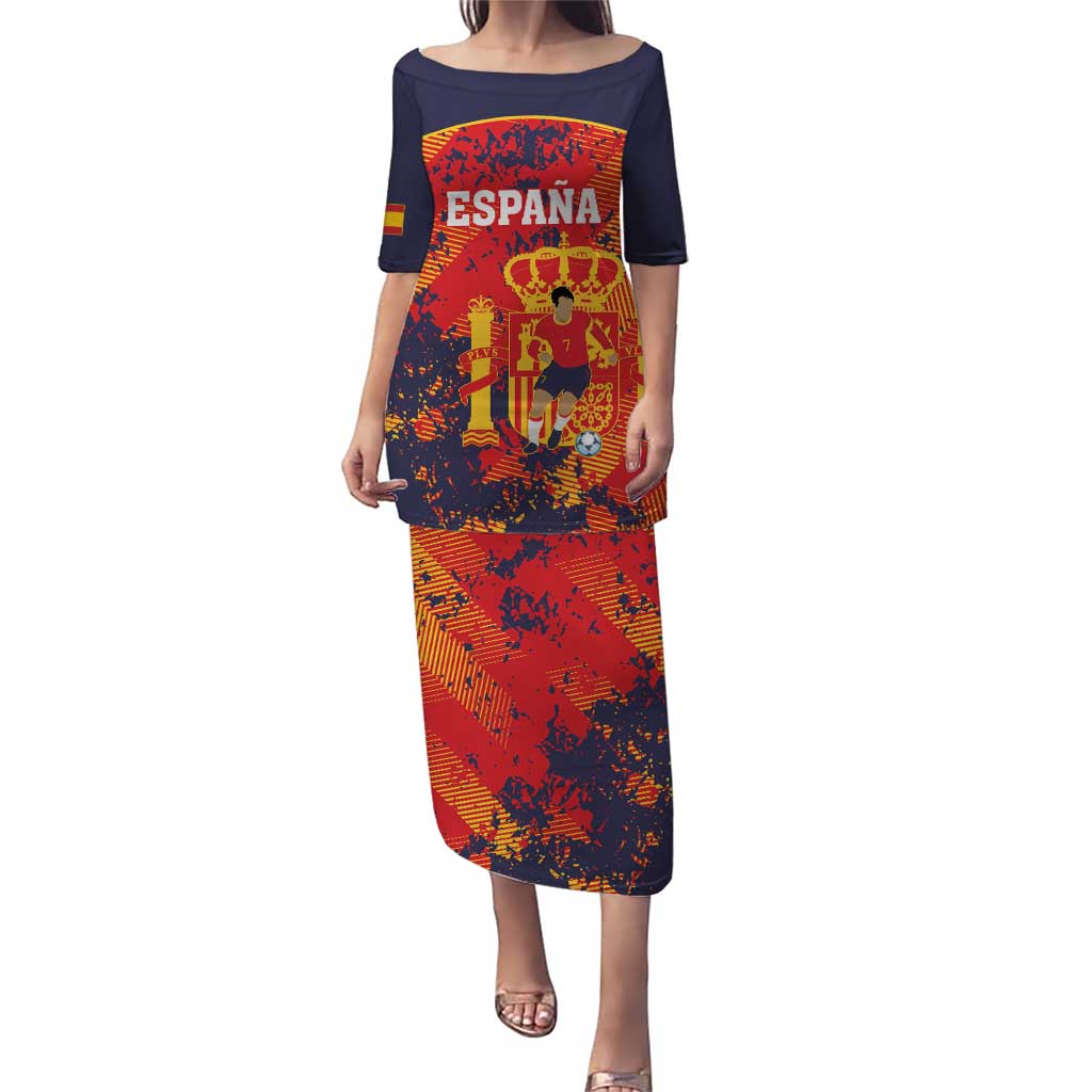 Spain 2026 Football Custom Puletasi Espana La Roja Grunge Style